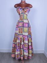Vestido Longo Estamparia Far moda alta tendência estampa Vestido Longo Estamparia Far moda alta tendência estampa