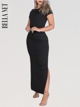 Vestido Longo Evangélico Com Manguinhas Tecido Canelado Premium Vestido Eva Vestido Longo Evangélico Com Manguinhas Tecido Canelado Premium Vestido Eva