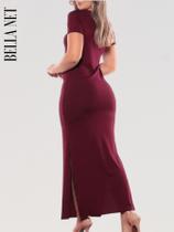Vestido Longo Evangélico Com Manguinhas Tecido Canelado Premium Vestido Eva Vestido Longo Evangélico Com Manguinhas Tecido Canelado Premium Vestido Eva