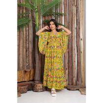 Vestido Longo Feminina Indiano De Seda Estampada 327