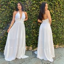 Vestido Longo Feminino Adulto off white Vestido Longo Feminino Adulto off white