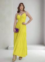 Vestido Longo Feminino Alça Fina Bojo Cândida Ferreira