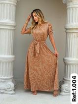 Vestido Longo Feminino com Laço Ajustável Charme que Envolve Vestido Longo Feminino com Laço Ajustável Charme que Envolve