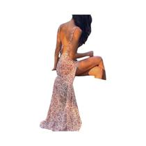 Vestido Longo Feminino De Chiffon Com Estampa Floral, Com Fenda Lateral E Costas Nuas, Roupa Longa