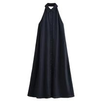 Vestido Longo Feminino Elegante De Verão Com Alça No Pescoço, Solto, Moderno E Chique Para Jovens - Vestido Longo Feminino Elegante De Verão Com Alça No Pescoço, Solto, Moderno E Chique Para Jovens -