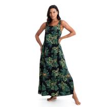 Vestido Longo Feminino Estampado Exclusivo em Poliamida Cor:ES321Tamanho:G