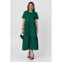 Vestido Longo Feminino Midi Duas Marias Manga Moda Cristã P ao GG