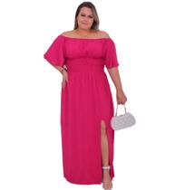 Vestido longo feminino moda plus size tamanho grande verão com fenda