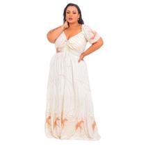 Vestido Longo Feminino Plus Size Moda Luxo - Eduarda Moda Fashion