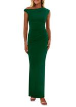 Vestido longo feminino PRETTYGARDEN 2025, verão, verde escuro, XXL