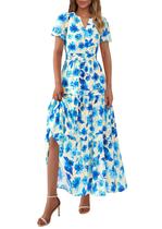 Vestido longo feminino PRETTYGARDEN, boho floral de verão 2025