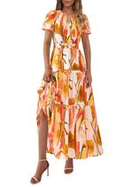 Vestido longo feminino PRETTYGARDEN, boho floral de verão 2025 Vestido longo feminino PRETTYGARDEN, boho floral de verão 2025