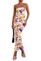 Vestido longo feminino PRETTYGARDEN, floral de verão 2025, bodycon
