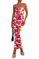 Vestido longo feminino PRETTYGARDEN, floral de verão 2025, branco Vestido longo feminino PRETTYGARDEN, floral de verão 2025, branco