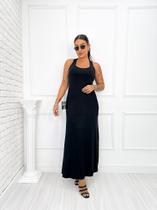 Vestido Longo Feminino Regata com fenda lateral Soltinho Estiloso