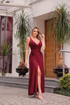 Vestido Longo Feminino Regata Envelope Transpassado com Bojo Decote V Festa Evento Casual Elegante