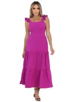 Vestido Longo Feminino Rodado Com Bojo Elastex Costas Regata