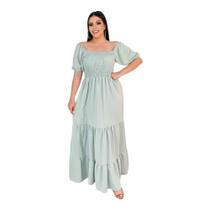 Vestido Longo Feminino Verão Casamento Três Maria Dia Moda Evangélico