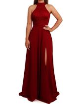 Vestido Longo Fenda Na Lateral Festa