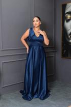Vestido longo festa azul marinho Vestido longo festa azul marinho