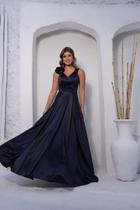 Vestido longo festa azul marinho Vestido longo festa azul marinho