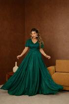 Vestido Longo Festa Decote V Fenda Madrinha -