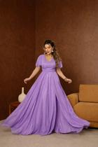 Vestido Longo Festa Decote V Fenda Madrinha -