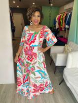 Vestido longo festa em viscolinho - Donnalinecloset