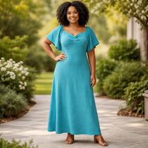 Vestido Longo Festa Feminino Plus size Blessed Elegante 2367 - G1