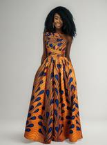 Vestido Longo Festa Moda Afro Fenda Lateral Alça Versátil Vestido Longo Festa Moda Afro Fenda Lateral Alça Versátil