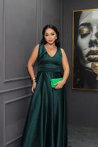 Vestido longo festa verde esmeralda