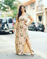 Vestido longo floral com fenda NUM 48