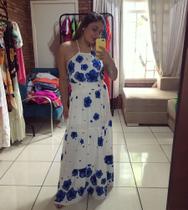 Vestido longo florido