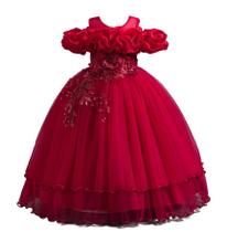 Vestido longo Flower Girl SYUKEKEYA Princess Puff Dress 3390