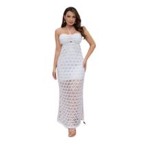 Vestido Longo Forrado Moda Praia Tricot Modal R097