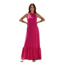 Vestido Longo Frente Única Decote Festa Casamento Madrinha