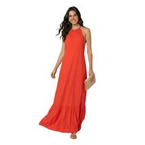 Vestido Longo Frente Única Decote Festa Casamento Madrinha