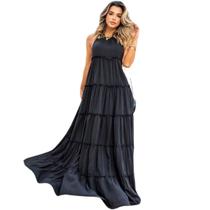 Vestido Longo Frente Unica, Moda Verão estilo Blogueira casual festas Reveillon Vestido Longo Frente Unica, Moda Verão estilo Blogueira casual festas Reveillon