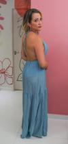 Vestido longo frente unica transparente