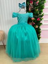 Vestido Longo Gabriela Verde Tiffany Enjoy Festas Daminhas Formatura