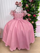 Vestido Longo Giovanella Mariza Rosa para Crianças Vestido Longo Giovanella Mariza Rosa para Crianças