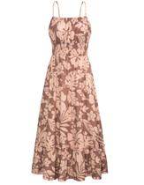 Vestido longo GRACE KARIN Coffee Floral para mulheres tamanho M