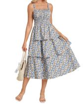 Vestido longo GRACE KARIN floral sem mangas A Line para mulheres Vestido longo GRACE KARIN floral sem mangas A Line para mulheres