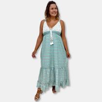 Vestido Longo Indiano Alça renda no busto Boho Chick Algodão