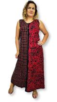 Vestido Longo Indiano Batik Regata Bordado com botão 5019