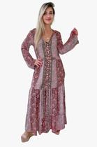 Vestido Longo Indiano Estampado Toque de Seda-Cod.LDR-1644