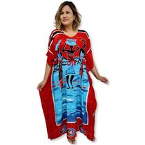 Vestido Longo Indiano Kaftan Viscose Estampa Africana Plus Vestido Longo Indiano Kaftan Viscose Estampa Africana Plus