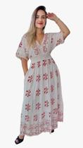 Vestido Longo Indiano Linha Luxo Boho Chic C/ Forro-cod.103