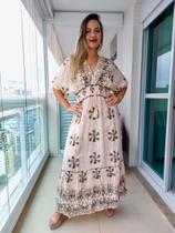 Vestido Longo Indiano Linha Luxo Boho Chic c/ Forro-cod.41