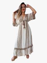 Vestido Longo Indiano Linha Luxo Boho Chic c/ Forro-cod.51